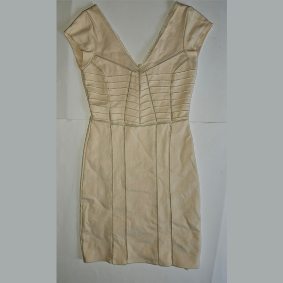 Free People Dress Ivory Beige Mini Bodycon Dress - Picture 2 of 7